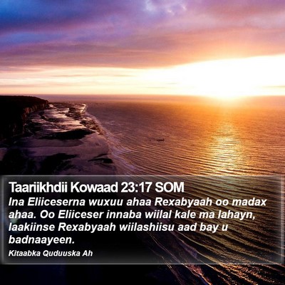 Taariikhdii Kowaad 23:17 SOM Bible Verse Image