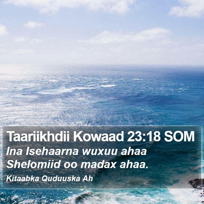 Taariikhdii Kowaad 23:18 SOM Bible Verse Image