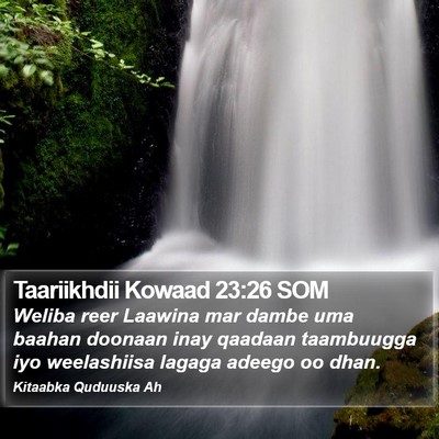 Taariikhdii Kowaad 23:26 SOM Bible Verse Image