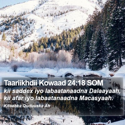 Taariikhdii Kowaad 24:18 SOM Bible Verse Image