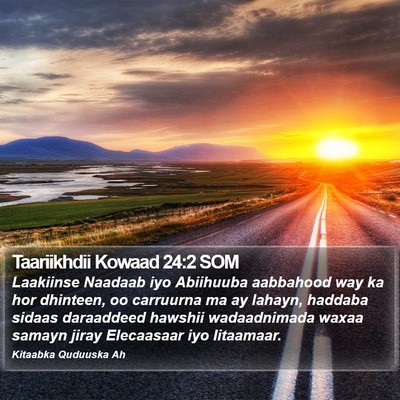 Taariikhdii Kowaad 24:2 SOM Bible Verse Image