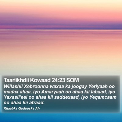 Taariikhdii Kowaad 24:23 SOM Bible Verse Image
