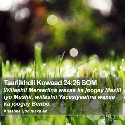 Taariikhdii Kowaad 24:26 SOM Bible Verse Image