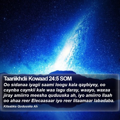 Taariikhdii Kowaad 24:5 SOM Bible Verse Image