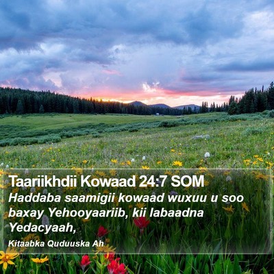 Taariikhdii Kowaad 24:7 SOM Bible Verse Image