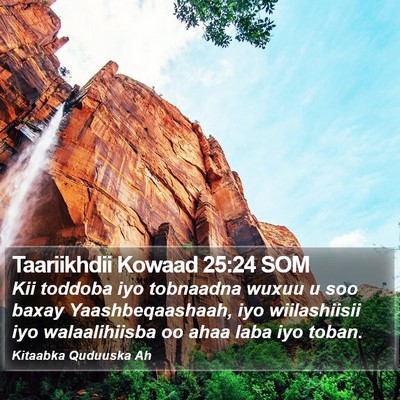 Taariikhdii Kowaad 25:24 SOM Bible Verse Image