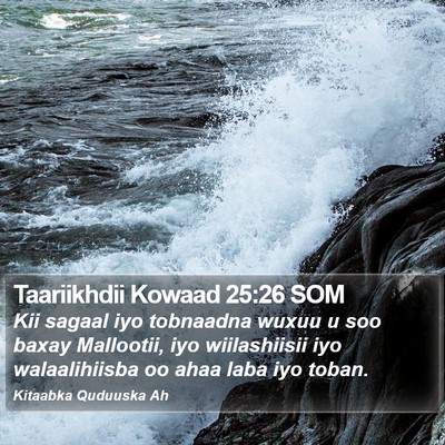 Taariikhdii Kowaad 25:26 SOM Bible Verse Image