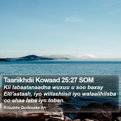 Taariikhdii Kowaad 25:27 SOM Bible Verse Image