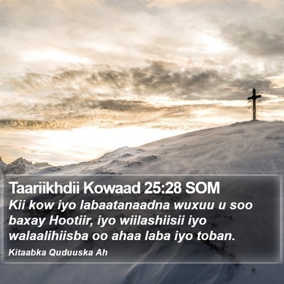 Taariikhdii Kowaad 25:28 SOM Bible Verse Image