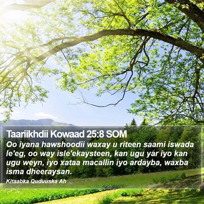 Taariikhdii Kowaad 25:8 SOM Bible Verse Image