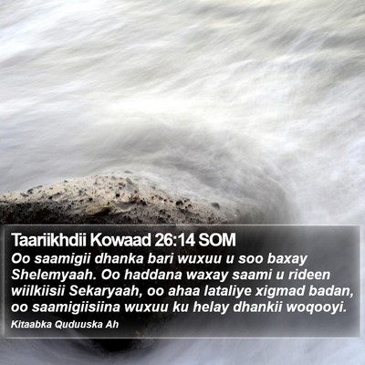 Taariikhdii Kowaad 26:14 SOM Bible Verse Image