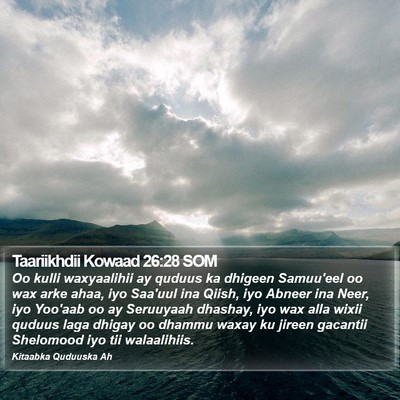 Taariikhdii Kowaad 26:28 SOM Bible Verse Image