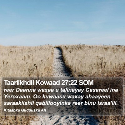 Taariikhdii Kowaad 27:22 SOM Bible Verse Image