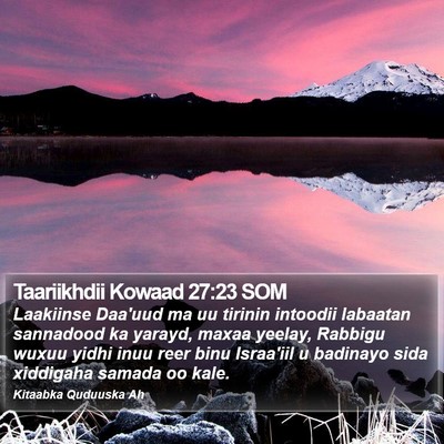 Taariikhdii Kowaad 27:23 SOM Bible Verse Image