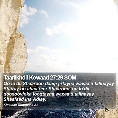 Taariikhdii Kowaad 27:29 SOM Bible Verse Image