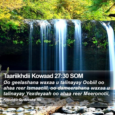 Taariikhdii Kowaad 27:30 SOM Bible Verse Image