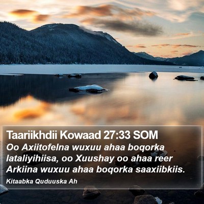 Taariikhdii Kowaad 27:33 SOM Bible Verse Image