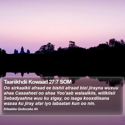 Taariikhdii Kowaad 27:7 SOM Bible Verse Image
