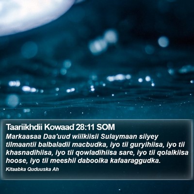 Taariikhdii Kowaad 28:11 SOM Bible Verse Image