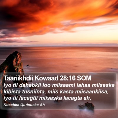 Taariikhdii Kowaad 28:16 SOM Bible Verse Image