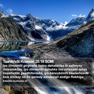 Taariikhdii Kowaad 28:18 SOM Bible Verse Image