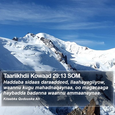 Taariikhdii Kowaad 29:13 SOM Bible Verse Image