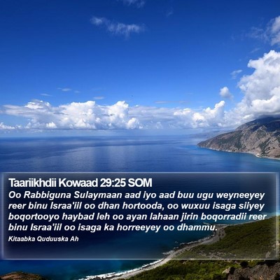 Taariikhdii Kowaad 29:25 SOM Bible Verse Image
