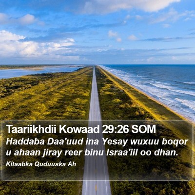 Taariikhdii Kowaad 29:26 SOM Bible Verse Image