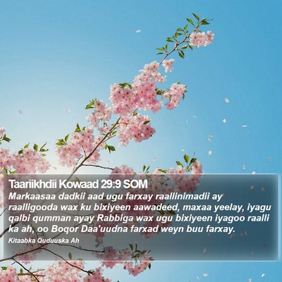 Taariikhdii Kowaad 29:9 SOM Bible Verse Image