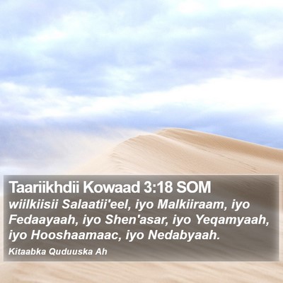 Taariikhdii Kowaad 3:18 SOM Bible Verse Image