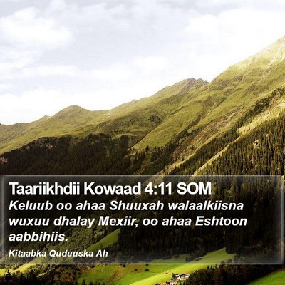 Taariikhdii Kowaad 4:11 SOM Bible Verse Image