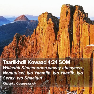 Taariikhdii Kowaad 4:24 SOM Bible Verse Image