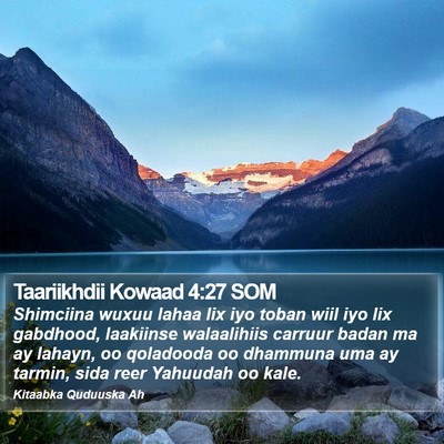 Taariikhdii Kowaad 4:27 SOM Bible Verse Image