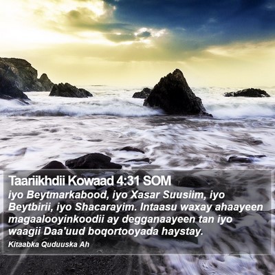 Taariikhdii Kowaad 4:31 SOM Bible Verse Image