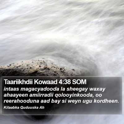 Taariikhdii Kowaad 4:38 SOM Bible Verse Image