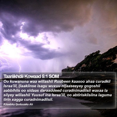 Taariikhdii Kowaad 5:1 SOM Bible Verse Image