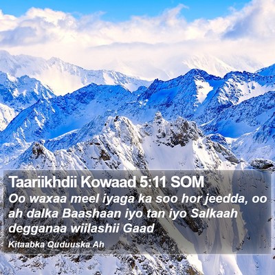 Taariikhdii Kowaad 5:11 SOM Bible Verse Image