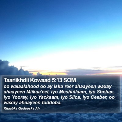 Taariikhdii Kowaad 5:13 SOM Bible Verse Image