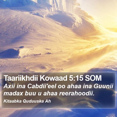 Taariikhdii Kowaad 5:15 SOM Bible Verse Image
