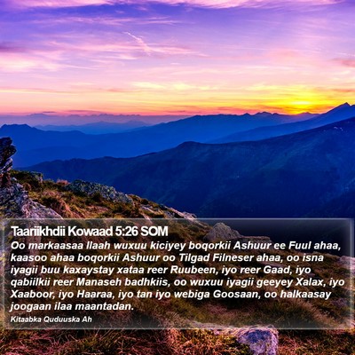 Taariikhdii Kowaad 5:26 SOM Bible Verse Image