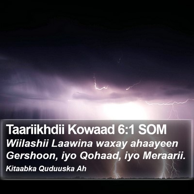Taariikhdii Kowaad 6:1 SOM Bible Verse Image