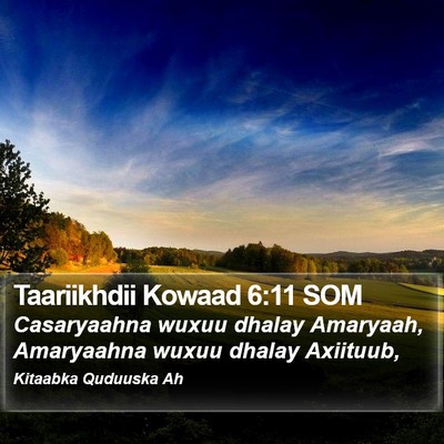 Taariikhdii Kowaad 6:11 SOM Bible Verse Image