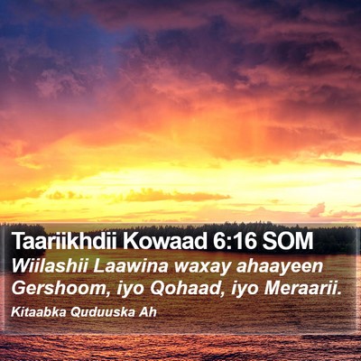 Taariikhdii Kowaad 6:16 SOM Bible Verse Image