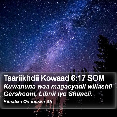 Taariikhdii Kowaad 6:17 SOM Bible Verse Image