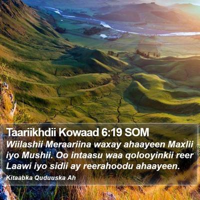 Taariikhdii Kowaad 6:19 SOM Bible Verse Image