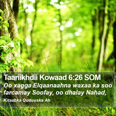 Taariikhdii Kowaad 6:26 SOM Bible Verse Image