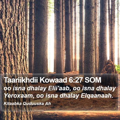 Taariikhdii Kowaad 6:27 SOM Bible Verse Image