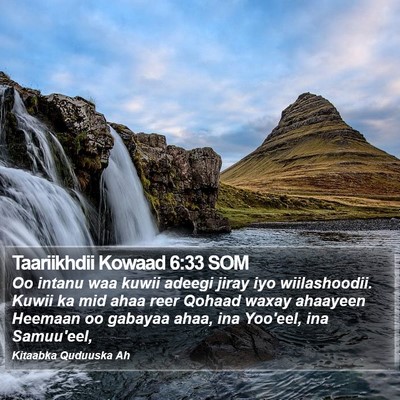 Taariikhdii Kowaad 6:33 SOM Bible Verse Image