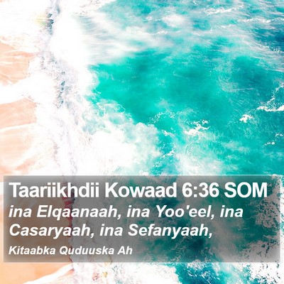 Taariikhdii Kowaad 6:36 SOM Bible Verse Image