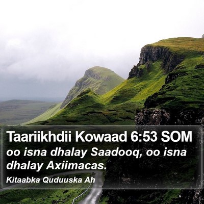 Taariikhdii Kowaad 6:53 SOM Bible Verse Image